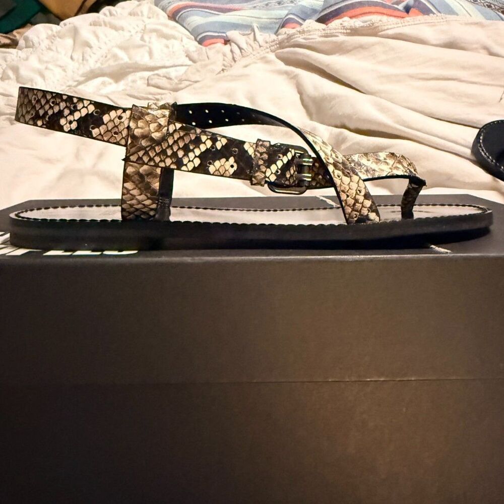 NIB The Kooples Women's Python Sandals in Perfora… - image 2